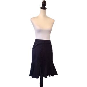 Pendleton NWT Vintage Y2K Black Tulip Skirt with Belt Pleated Hem Lined Size 10